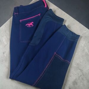 Piper By SmartPak Pants Womens Sz 34R Blue Full Seat Riding Breeches Equestrian